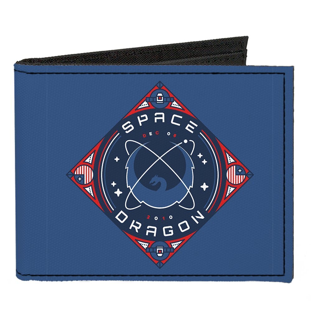 7564 Standard Canvas Bifold Wallet-Spacex Dragon, 4.0" X 3.5"